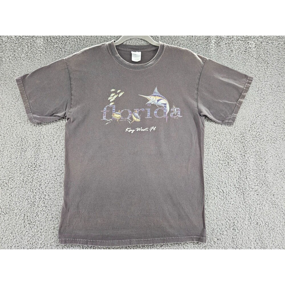 Vintage Key West Florida Shirt Mens Medium Fishing Y2K Gildan Novelty Gift Shop